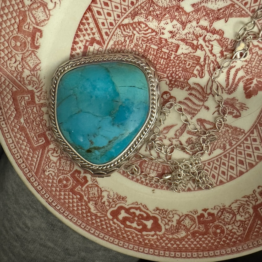 Silver Turquoise Pendant Necklace